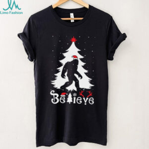 Believe Bigfoot Christmas T Shirt