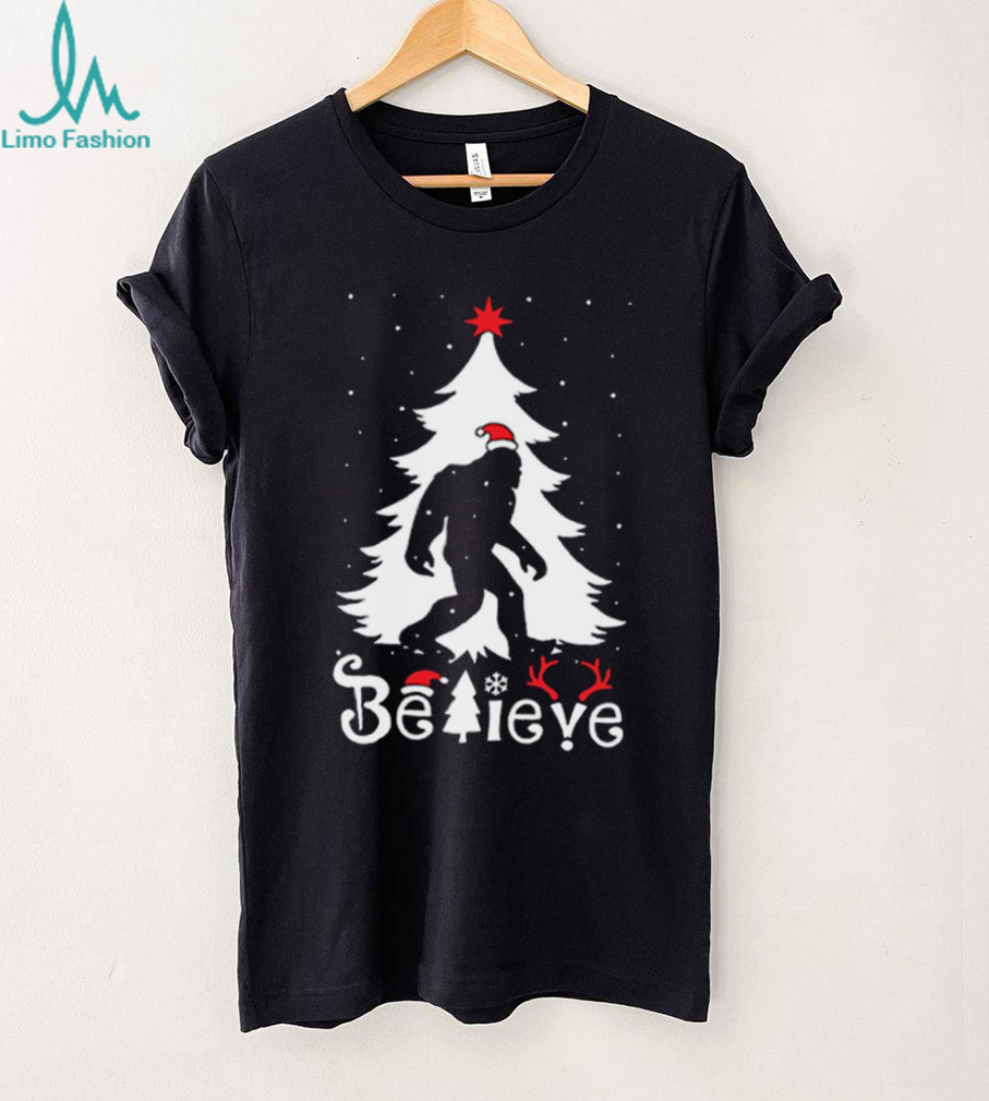 Believe Bigfoot Christmas T Shirt Believe Bigfoot Christmas T Shirt