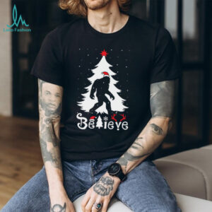 Believe Bigfoot Christmas T Shirt