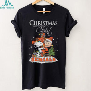 Bengals Snoopy Begins With Christ And Friends Peanuts Christmas Shirt