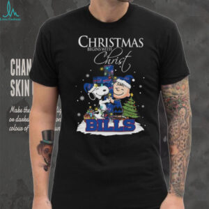 Buffalo Bills Snoopy Begins With Christ And Friends Peanuts Christmas Shirt