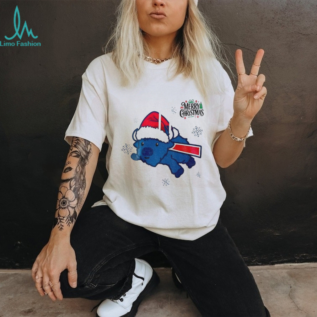 Buffalo mascot Santa hat Buffalo Bills Merry Christmas 2025 shirt Buffalo mascot Santa hat Buffalo Bills Merry Christmas 2025 shirt