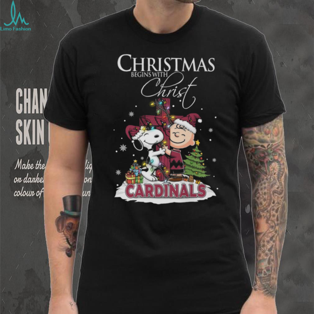 Cardinals Snoopy Begins With Christ And Friends Peanuts Christmas Shirt Cardinals Snoopy Begins With Christ And Friends Peanuts Christmas Shirt