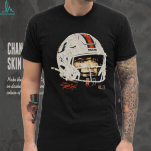 Carson Beck helmet face Miami Hurricanes NFL Football signature shirt