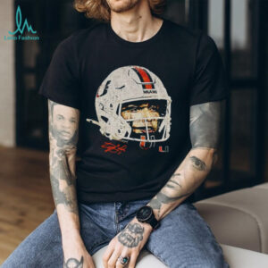 Carson Beck helmet face Miami Hurricanes NFL Football signature shirt