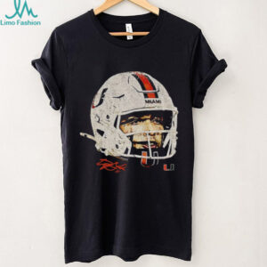 Carson Beck helmet face Miami Hurricanes NFL Football signature shirt