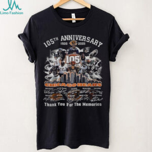 Chicago Bears 105th Anniversary 1920 2025 Bear Down thank you for the memories signatures shirt
