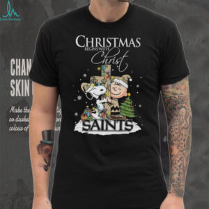 Christ Saints Snoopy Begins With Christ And Friends Peanuts Christmas Shirt