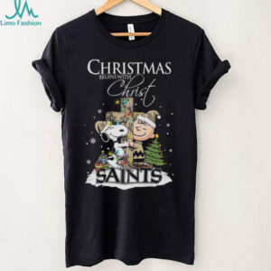 Christ Saints Snoopy Begins With Christ And Friends Peanuts Christmas Shirt
