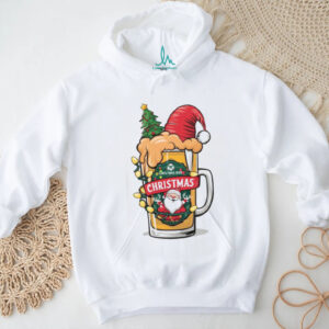 Christmas Beer Santa Mug Shirt Funny Holiday Party Tee