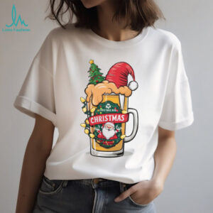 Christmas Beer Santa Mug Shirt Funny Holiday Party Tee