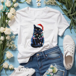 Christmas Black Cat Holiday Lights shirt