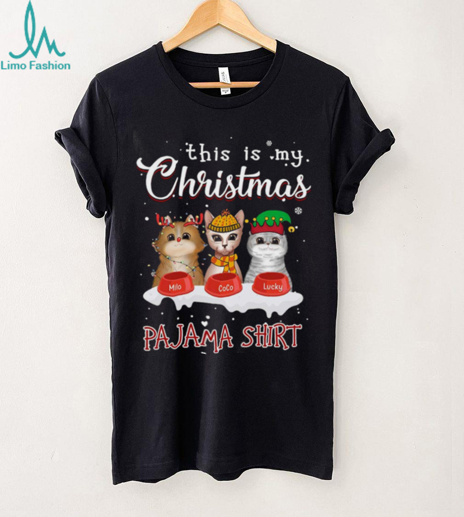 Christmas Cat Pajama Shirt Christmas Cat Pajama Shirt