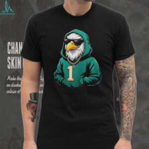 Cool Eagle with Green Hoodie and Sunglasses T Shirt