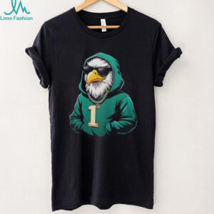 Cool Eagle with Green Hoodie and Sunglasses T Shirt