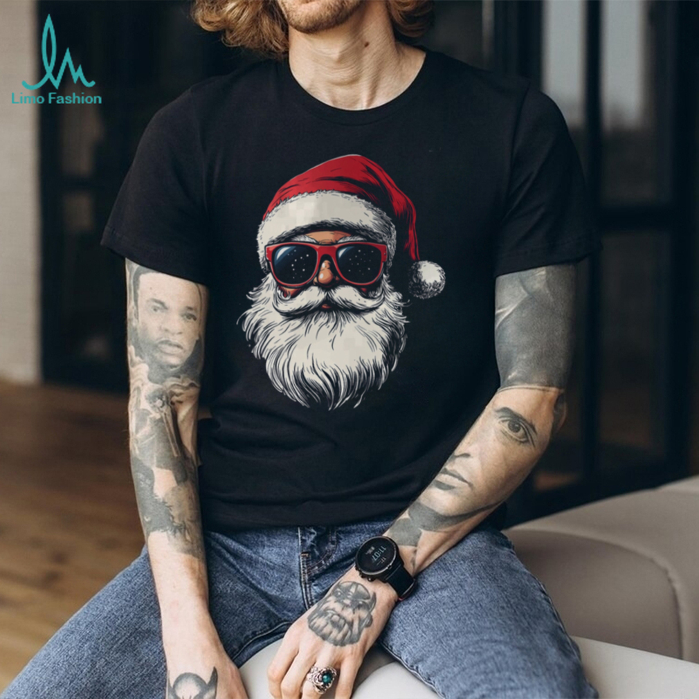 Cool Santa Claus Face Retro Sunglasses Christmas Men Boys T Shirt Cool Santa Claus Face Retro Sunglasses Christmas Men Boys T Shirt