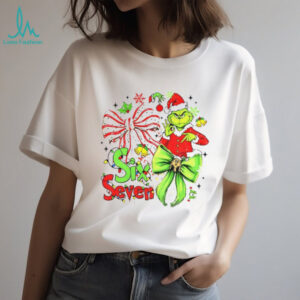 Coquette Bow Six Seven Meme Christmas Green Mean Guy Grinch shirt