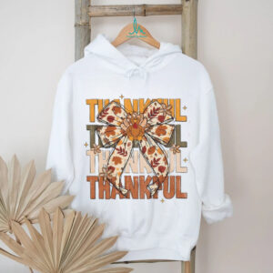 Coquette Thankful Turkey Boho Floral Fall Thanksgiving shirt