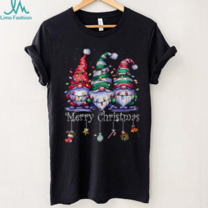 Cute Gnomes Merry Christmas Light Family Gnome Xmas Matching T Shirt