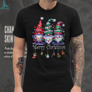 Cute Gnomes Merry Christmas Light Family Gnome Xmas Matching T Shirt