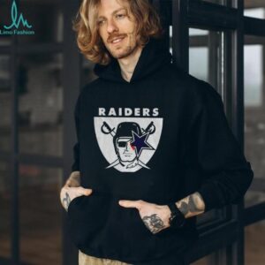 Dallas Cowboys Las Vegas Raiders bleed Raiders mashup logo shirt