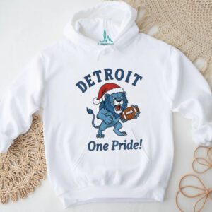 Detroit Lions Football Mascot Santa hat Detroit One Pride Merry Christmas shirt