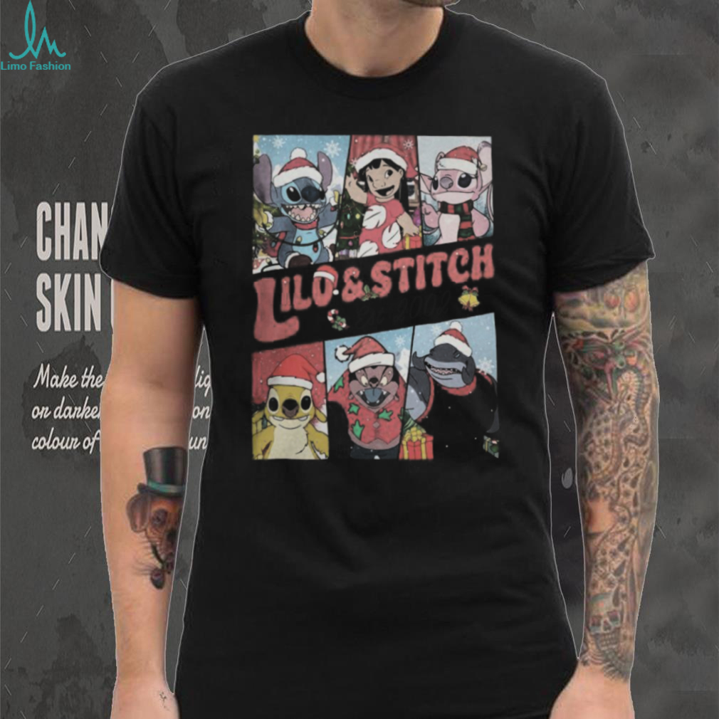 Disney Lilo & Stitch Christmas Character Panels T Shirt Disney Lilo & Stitch Christmas Character Panels T Shirt