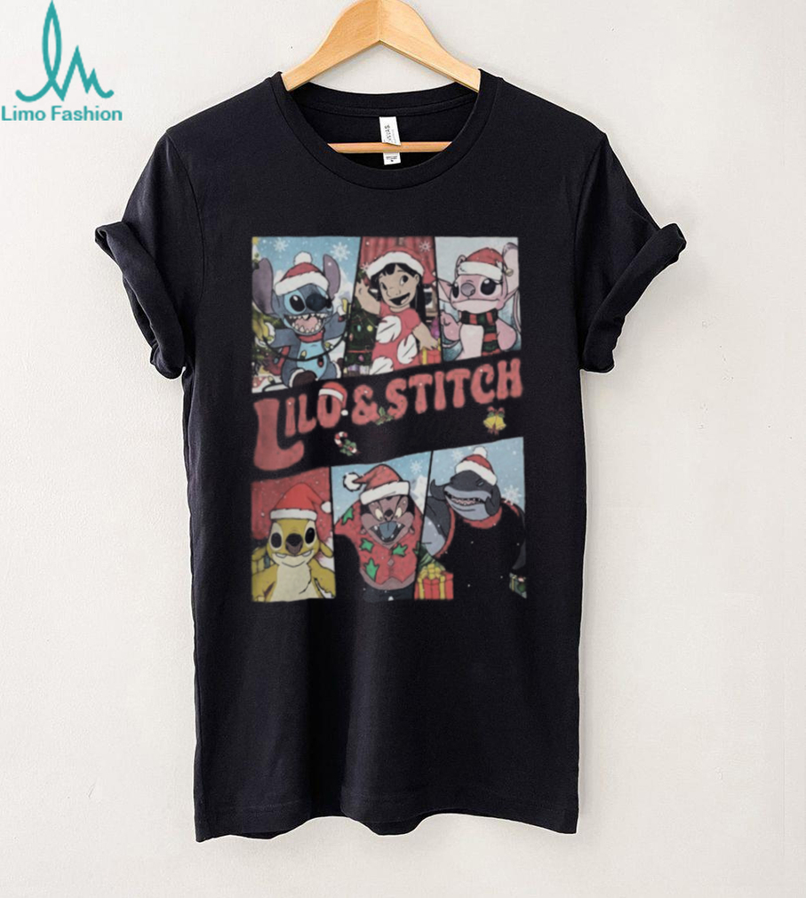 Disney Lilo & Stitch Christmas Character Panels T Shirt Disney Lilo & Stitch Christmas Character Panels T Shirt