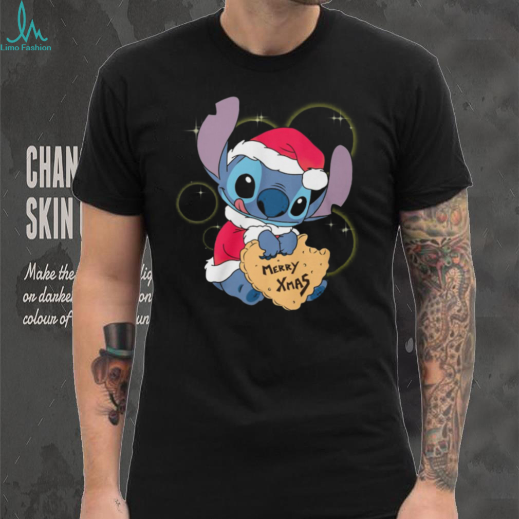 Disney Lilo & Stitch Christmas Santa Stitch Eating Cookie T Shirt Disney Lilo & Stitch Christmas Santa Stitch Eating Cookie T Shirt