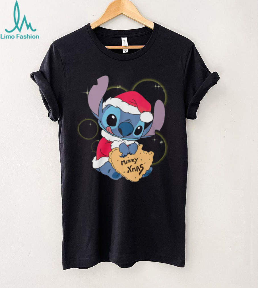 Disney Lilo & Stitch Christmas Santa Stitch Eating Cookie T Shirt Disney Lilo & Stitch Christmas Santa Stitch Eating Cookie T Shirt