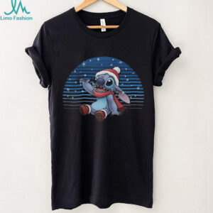 Disney Lilo & Stitch Christmas Stitch Snowfall Portrait T Shirt