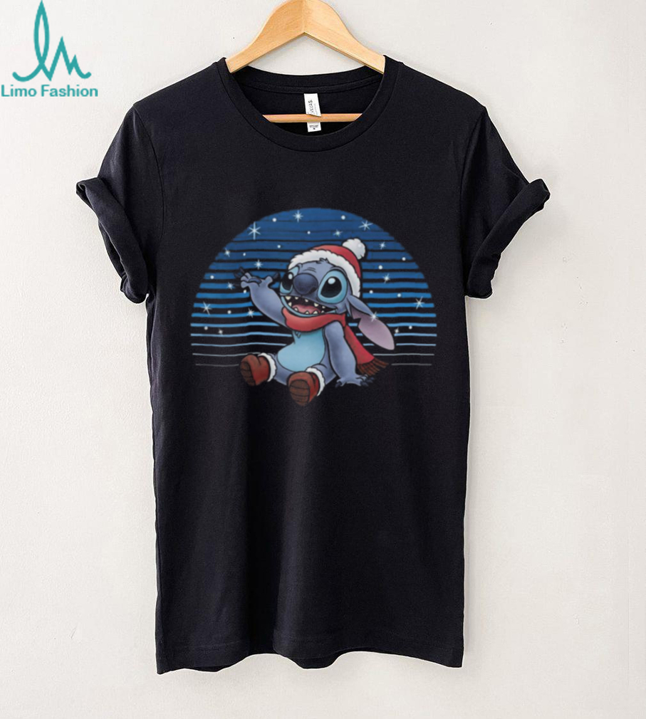 Disney Lilo & Stitch Christmas Stitch Snowfall Portrait T Shirt Disney Lilo & Stitch Christmas Stitch Snowfall Portrait T Shirt