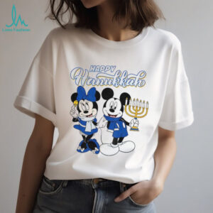 Disney Mickey And Minnie Mouse Happy Hanukkah Chanukah Menorah Dreidel Jewish Holiday Disneyland Christmas shirt