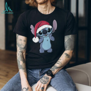Disney's Lilo & Stitch Christmas Santa Hat Stitch Portrait Men's Tee T Shirt