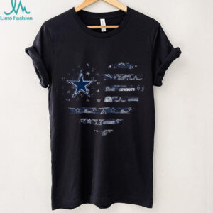 Distressed Dallas Cowboys Heart Flag T Shirt