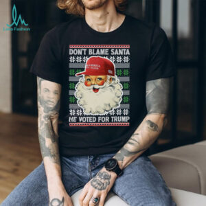 Don't Blame Santa He Voted For Trump Ugly Sweater, Republican Shirt, Trump 2024 Shirt, Trump Supporters Christmas Shirt T1399