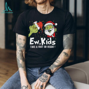 Ew Kids Take a Fruit or Veggie Grinch & Santa Christmas T Shirt
