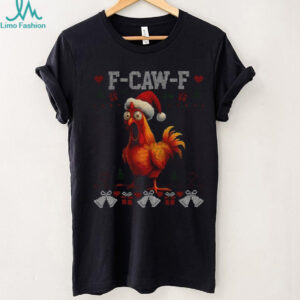 F CAW F Chicken Santa hat Merry Christmas shirt