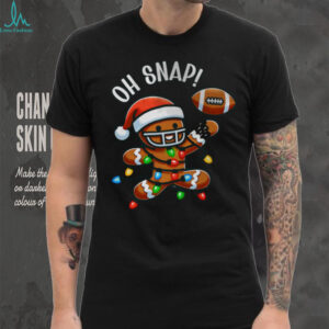 Funny Gingerbread Man Pajamas & PJs Xmas Holiday Oh Snap Gingerbreadman Christmas Football T Shirt
