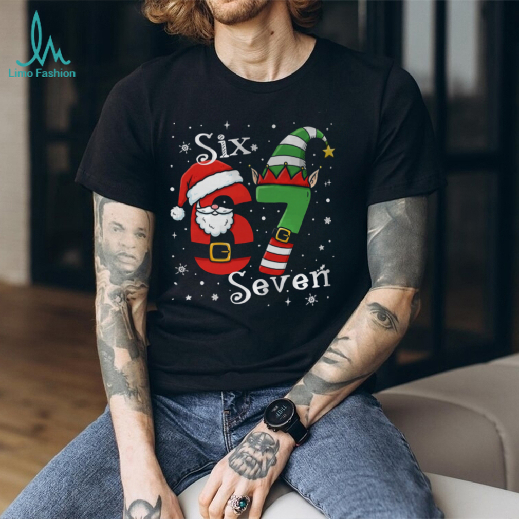 Funny Six Seven 67 Meme 6 7 Elf Santa Christmas Pajamas Kids T Shirt Funny Six Seven 67 Meme 6 7 Elf Santa Christmas Pajamas Kids T Shirt