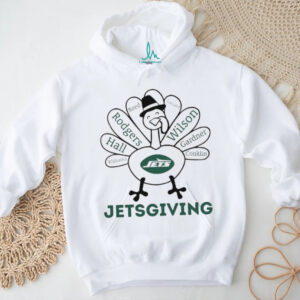 Funny Turkey Jetsgiving Thanksgiving with New York Jets Heroes NFL Rodgers Wilson shirt