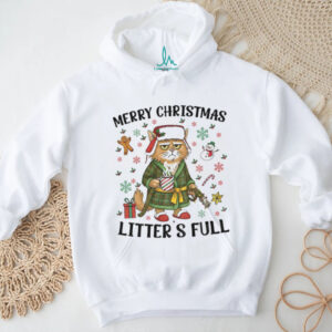 Funny cat Litter’s Full Merry Christmas 2025 shirt