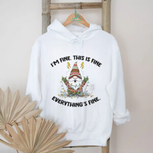 Gnome Christmas tree I’m fine this is fine everything’s fine Merry Christmas shirt