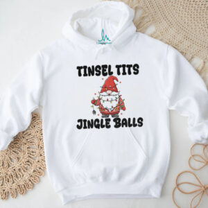 Gnome Christmas tree tinsel tits jingle balls Merry Christmas shirt