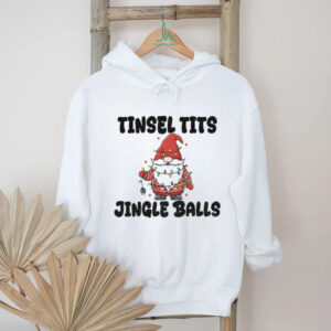 Gnome Christmas tree tinsel tits jingle balls Merry Christmas shirt