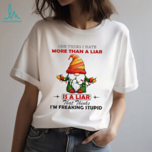 Gnome one thing I hate more than a liar is a liar that thinks I’m freaking stupid Christmas shirt