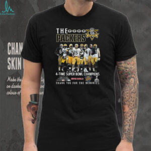 Green Bay Packers 4 Time Super Bowl Champions Thank You For The Memories T Shirt