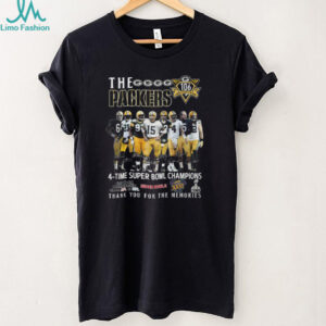 Green Bay Packers 4 Time Super Bowl Champions Thank You For The Memories T Shirt