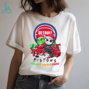 Grinch And Jack Detroit Pistons Friends HalloThanksMas T Shirt