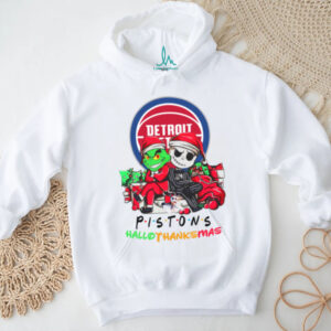 Grinch And Jack Detroit Pistons Friends HalloThanksMas T Shirt